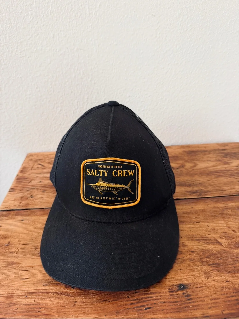 Salty Crew Black SnapBack Stealth Trucker Mesh Back Hat
